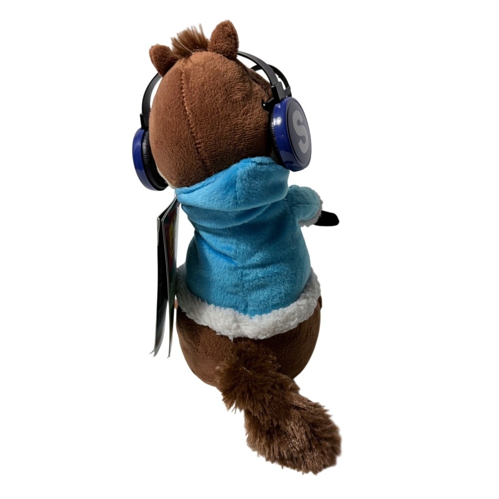 Alvin and The Chipmunks Simon Musical Animated Plush 2015 Blue Hoodie Headphones - Picture 2 of 5